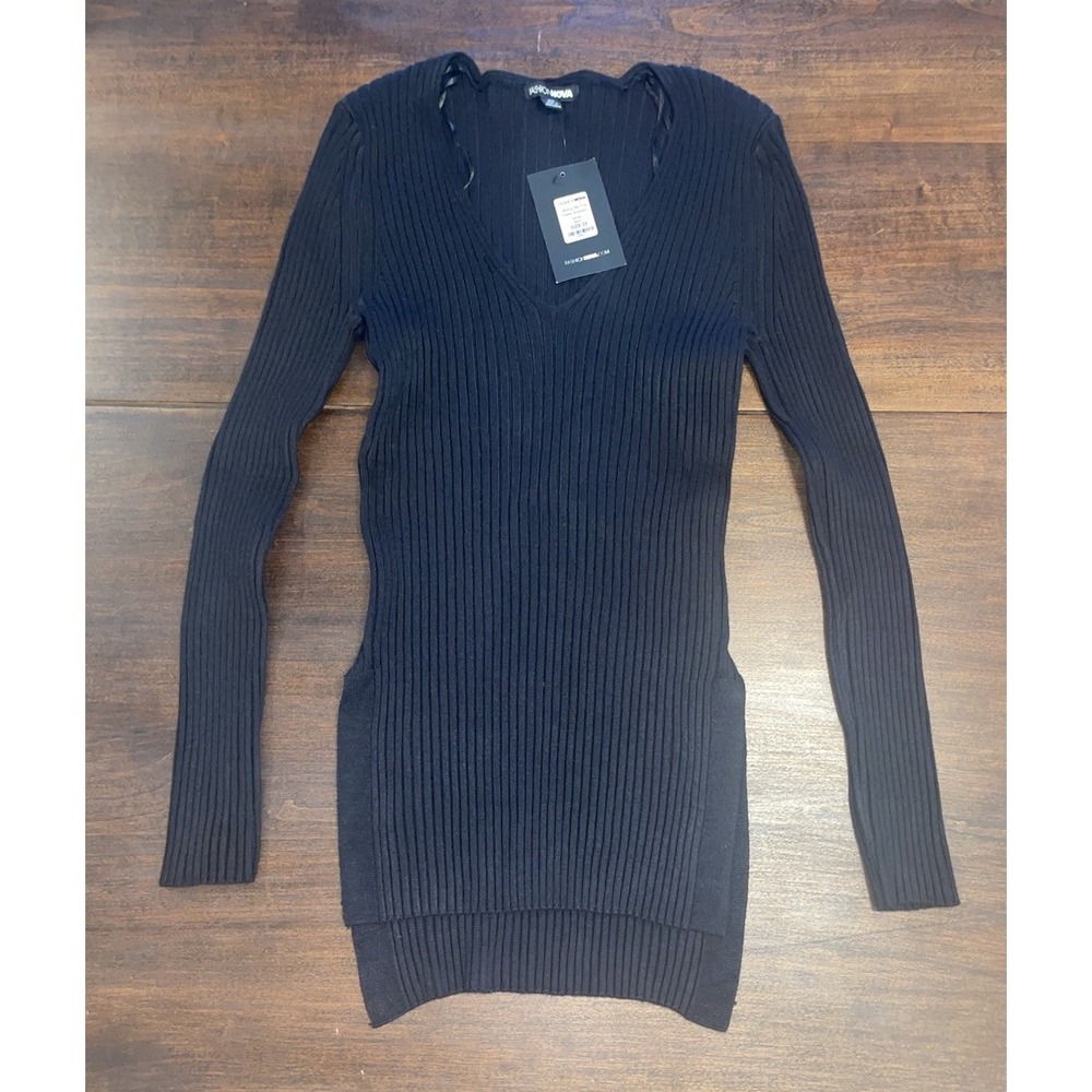 Fashion Nova Giving Me The Feels Black Stretchy Rib-Knit Black Sweater - Size 2X